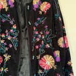Julia Kim Floral Fully Embroidered Beautiful Blazer Jacket Vintage 90s Black Size L Photo 5