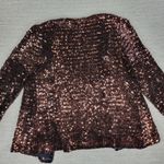 Jenni & Lizzi Sequin Jacket Bronze Metallic Open Front Hand Sewn Theatre Holiday Brown Size M Photo 9
