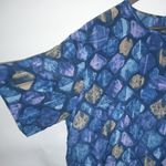 Robbie Bee Robbie Lee L Silk Blue Stained Glass Windsor Top Photo 2