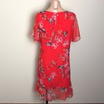 A New Day  Faux Wrap Ruffle Hem Red Floral Dress Target XS Photo 5