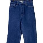 ZARA Straight Wide Leg High Rise Extra Long Casual Denim Jean 4 Dark Blue Wash Photo 1