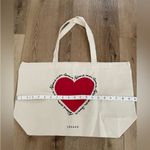 Sézane  red heart mon amour canvas tote bag NWOT Photo 1