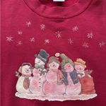 Jerzees Vintage Snowman Christmas Winter Crewneck size 2XL Made in USA Cute Photo 1