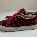 Blowfish Malibu Women's Plaid Sneakers 100% Cotton Red & Black Size 7.5 Photo 2