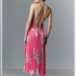 LIDÉE Pink Floral Ete pleated midi Dress Size 6 Photo 1