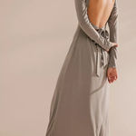 Free People AUBRE ESSENTIAL MAXI DRESS OPEN BACK GRAY SMALL Photo 0