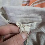 Mystree  Beige Ringspun Front Apricot Striped Back Button Down Tunic Size Small Photo 4