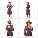 Band of Gypsies Band Of The Free Run The World Pine Berry Paisley Empire Waist Midi Dress Small Photo 1