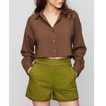 Sézane  Selin Quilted Shorts, Olive Green, FR36/US4 Photo 1