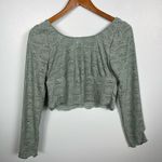 Kirious Los Angeles Sage Long Sleeve Eyelet Crop Top Photo 3