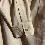 Calvin Klein Pale Blush Shimmery Half Front Zip Long Sleeve Blouse Size Large Photo 3