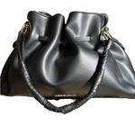 Badgley Mischka  Black medium size bucket bag, Gold hardware, button closure Photo 1