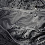 Becca  Colorplay Black Crochet One Piece Swimsuit Size Medium Deep V Lace Plunge Photo 9