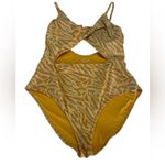 Aerie  Twist Front Cut Out Full Coverage One Piece Swimsuit Women XXL Orange Photo 1