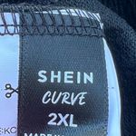 SheIn  Curve 2X Black Sweetheart Neckline Front Tie Short Sleeve MIDI‎ Dress New Photo 4