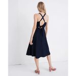 Madewell Navy Cross-Back Midi Fit and Flare Dress Photo 14