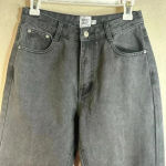 Princess Polly  HIgh rise Black Wash Wide Leg Ripped Distressed Jeans Size 4 Photo 2