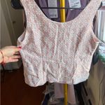 R & M Richards  Pink Floral Crop Top Photo 2