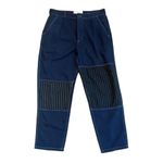 Free People Sandrine Rose x Pants Size 27 NWT French Worker Blue/Black Pinstripe Photo 3