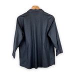Chico's Chico’s blouse women's M chambray hook and loop 3/4 sleeve stretch navy blue Photo 3
