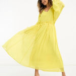 Never Fully Dressed balloon sleeve tie maxi dress size 12 Yellow Photo 0