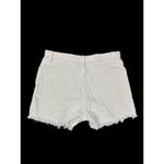 ZARA Size 6 Womens White High-Waisted Denim Shorts With Raw Hem & Button Fly Photo 2