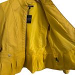 Baccini NWT  Faux Leather Moto Jacket – Women’s Size Large – Mustard Yellow Photo 4
