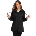 Saphirose Trench Black Windbreaker Jacket | Outdoor Raincoat Coat Small Photo 14