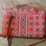 Vera Bradley  Orange Floral Quilted Laptop Bag Photo 0