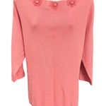 Dress Barn  Woman‎ Pink Floral Embellished Knit 3/4 Sleeve Top Size 22/24 Photo 0