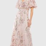 Mac Duggal Womens Pink Floral Embellished Short Sleeve Gown 67880 Runs Small Photo 0