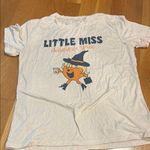 Cream and Orange Little Miss Cartoon Tee Short Sleeve Size L Photo 0