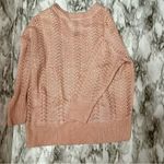 TBH To Be Honest Women Sz XL Pink V Neck Open Knit Sweater Romantic Girly Ballet Photo 5