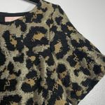 Anthropologie Hutch Leopard Print Blouse XS Black Gold Metallic Holiday Party Photo 3