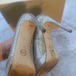 Michael Kors Gold Glitter Milan Platform Peep-Toe Pumps - Size 8. Photo 8