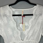 Raga NWT  Jaya Dress White Embroidered Floral Mini Dress Bell Sleeves Size S Photo 2