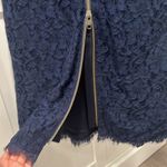 Diane Von Furstenberg  Zarita Midnight Navy Blue Stretch Lace Shift Dress, Size 4 Photo 8