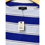 Talbots Plus Petite 1X Striped Sleeveless Knit Top w/ Button Detail Blue Photo 2
