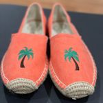 143 Girl Canvas Espadrilles Palm Tree Beach Summer Flats Size 8.5 Orange Photo 3