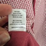 WAYF Gingham Check Seersucker Mini Dress red & white V-neck Lace up Ruffles Photo 4