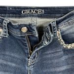GRACE IN LA SZ 28 Bootcut Jeans Embroidered Low-Rise Stretch Zip-Fly Whiskered Photo 4