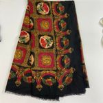 Women's vintage black rose renaissance fruit fringe lightweight fashion scarf Photo 0