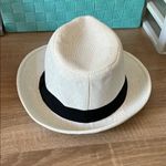 Stylish White Fedora Hat with Black Band Photo 4