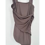 Badgley Mischka  Brown One Piece Wide Strap Ruched Swimsuit Women's Size 12 Beach Photo 3