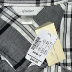 cj banks NWT Size 2X 20/22W Black & White Plaid 100% Rayon Button Down Shirt Top Photo 3