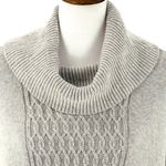 CAbi Pearl Gray Cable Knit Cowl Neck Poncho Sweater Size Small Photo 4