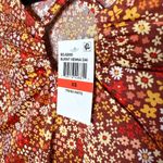 Planet Gold Floral Long Sleeve Criss Cross Crop Top Burnt Henna XS Bohemian New Photo 3