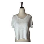 LNA Shirt Women Small White Cropped French Terry Short Sleeve Tee Athleisure Photo 2