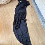 Amanda Uprichard  Black Satin Halterneck Dress Photo 3
