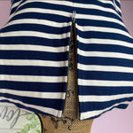 Madewell Frameset Ponte Striped Zipper Back Sleeveless Top Navy Cream Size XS Photo 7